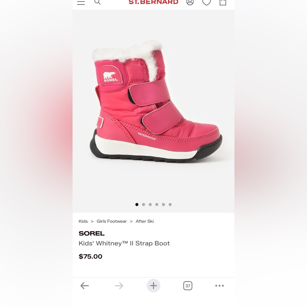 Sorel Kids' Whitney II Strap Boot - Vibrant Pink